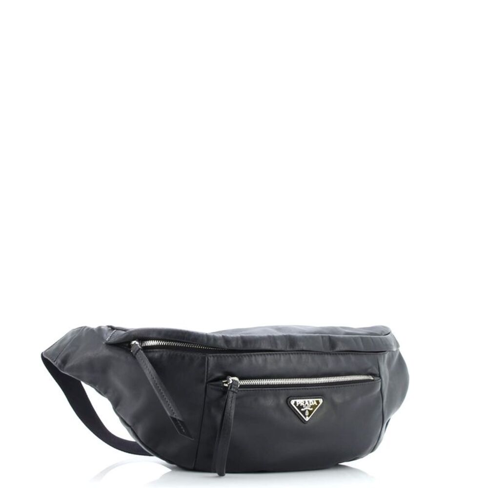 Prada Front Pocket Belt Bag Soft Calfskin Large Black - Picture 2 of 8